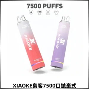 XIAOKE梟客7500Puffs跑馬燈拋棄式電子煙 可充電一次性